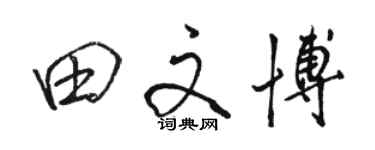 駱恆光田文博行書個性簽名怎么寫