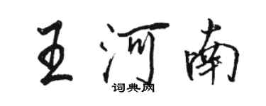 駱恆光王河南行書個性簽名怎么寫