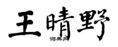 翁闓運王晴野楷書個性簽名怎么寫