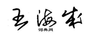 朱錫榮王海成草書個性簽名怎么寫