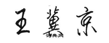 駱恆光王冀京行書個性簽名怎么寫