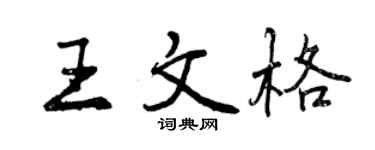 曾慶福王文格行書個性簽名怎么寫