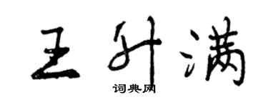 曾慶福王升滿行書個性簽名怎么寫