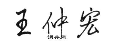 駱恆光王仲宏行書個性簽名怎么寫