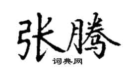 丁謙張騰楷書個性簽名怎么寫