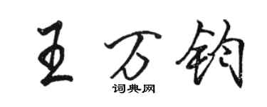 駱恆光王萬鈞行書個性簽名怎么寫