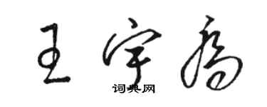 駱恆光王宇喬草書個性簽名怎么寫