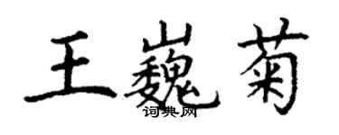 丁謙王巍菊楷書個性簽名怎么寫