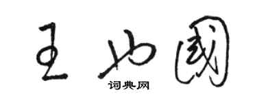 駱恆光王也國草書個性簽名怎么寫