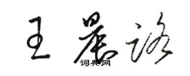 駱恆光王晨路草書個性簽名怎么寫