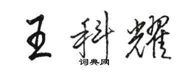 駱恆光王科耀行書個性簽名怎么寫