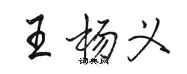 駱恆光王楊義行書個性簽名怎么寫