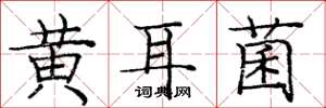 龐中華黃耳菌楷書怎么寫