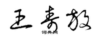 曾慶福王壽放草書個性簽名怎么寫