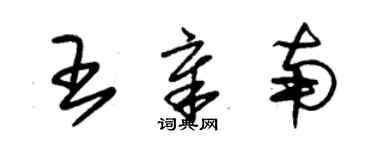 朱錫榮王章南草書個性簽名怎么寫