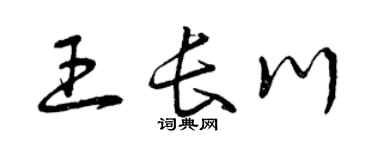 曾慶福王長川草書個性簽名怎么寫