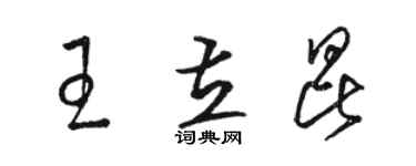 駱恆光王立昆草書個性簽名怎么寫