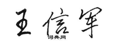 駱恆光王信軍行書個性簽名怎么寫