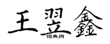 丁謙王翌鑫楷書個性簽名怎么寫