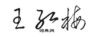 駱恆光王紅梅草書個性簽名怎么寫