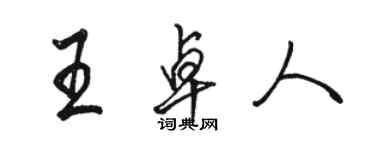 駱恆光王卓人行書個性簽名怎么寫