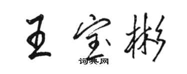 駱恆光王寶彬行書個性簽名怎么寫