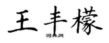 丁謙王豐檬楷書個性簽名怎么寫