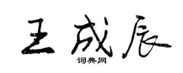 曾慶福王成辰行書個性簽名怎么寫