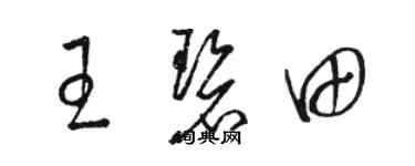 駱恆光王碧田草書個性簽名怎么寫