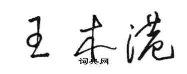 駱恆光王木港草書個性簽名怎么寫