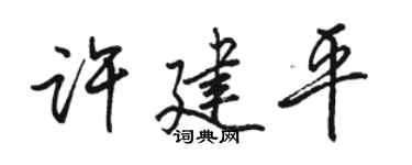 駱恆光許建平行書個性簽名怎么寫