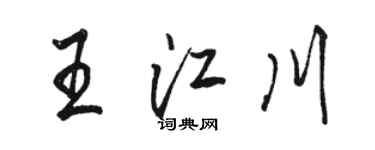 駱恆光王江川行書個性簽名怎么寫
