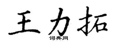 丁謙王力拓楷書個性簽名怎么寫