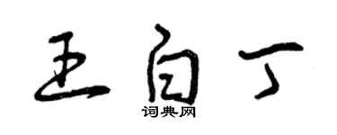 曾慶福王白丁草書個性簽名怎么寫