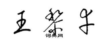 梁錦英王黎幸草書個性簽名怎么寫