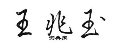 駱恆光王兆玉行書個性簽名怎么寫