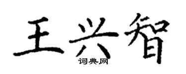 丁謙王興智楷書個性簽名怎么寫