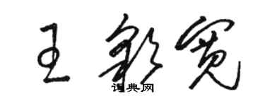 駱恆光王彩寬草書個性簽名怎么寫