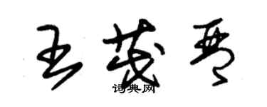 朱錫榮王茂琴草書個性簽名怎么寫