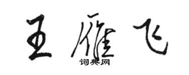 駱恆光王雁飛行書個性簽名怎么寫