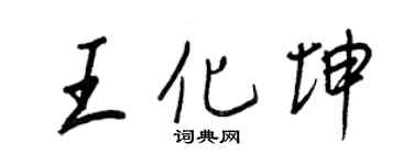 王正良王化坤行書個性簽名怎么寫