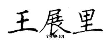 丁謙王展里楷書個性簽名怎么寫