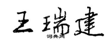 曾慶福王瑞建行書個性簽名怎么寫