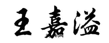 胡問遂王嘉溢行書個性簽名怎么寫