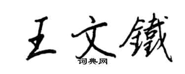 王正良王文鐵行書個性簽名怎么寫
