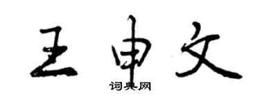曾慶福王申文行書個性簽名怎么寫
