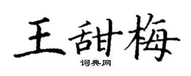 丁謙王甜梅楷書個性簽名怎么寫