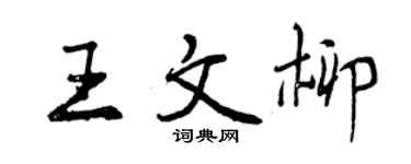 曾慶福王文柳行書個性簽名怎么寫