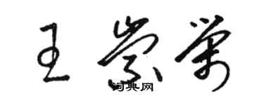 駱恆光王崇榮草書個性簽名怎么寫