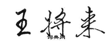 駱恆光王將來行書個性簽名怎么寫